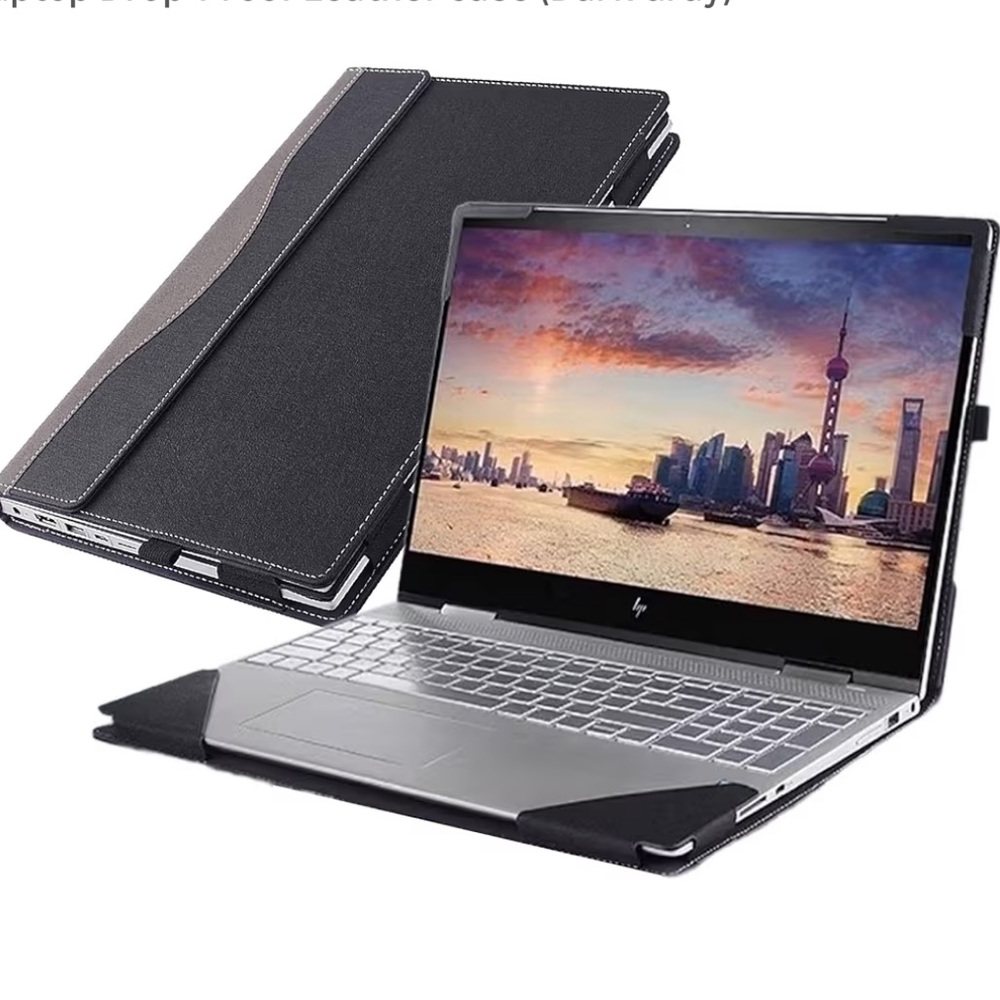 Laptop Sleeve Drop-Proof Case for HP ZBook Firefly PU Leather GRAY